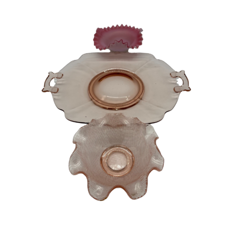 Pink Depression Glass Serving Platter